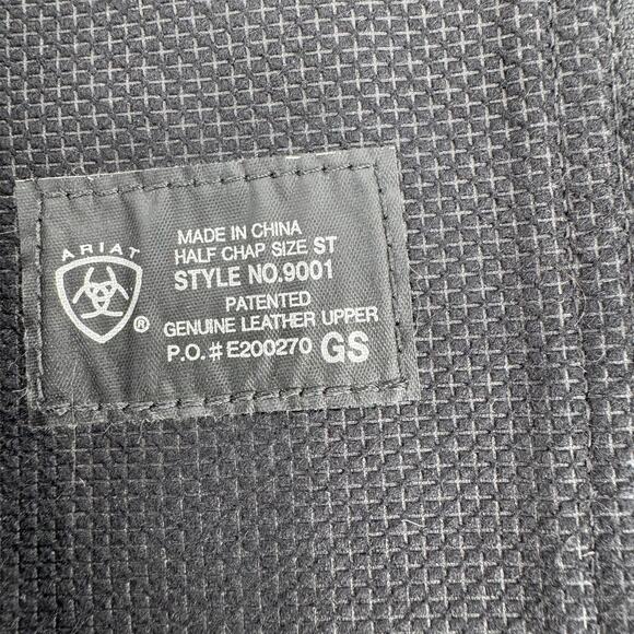 Ariat half chaps ST black leather quilted comfort fit stretch riding small tall - Picture 11 of 14